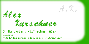 alex kurschner business card